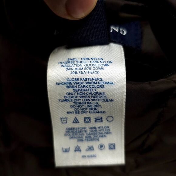 LANDS END Goose Down Quilted Reversible Puffer Jacket Brown Medium 90's Gorpcore - Picture 9 of 9